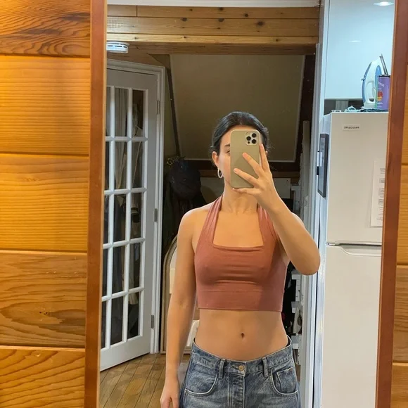 Rust Halter Crop Top - Picture 1 of 3